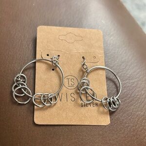 Twisted Silver Hoop Earrings